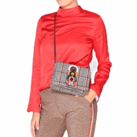 Scotch & Soda Tops - MAISON SCOTCH Red Satin Miscellaneous Reversible Long Sleeve Blouse New Size XS